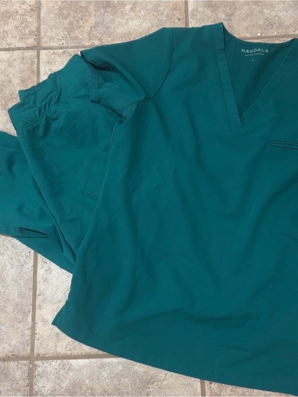 Mandala green  Medical Scrub Top and Pants
